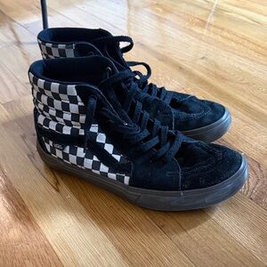 Vans BMX sk8-hi, 10, black and white checkerboard gum sole